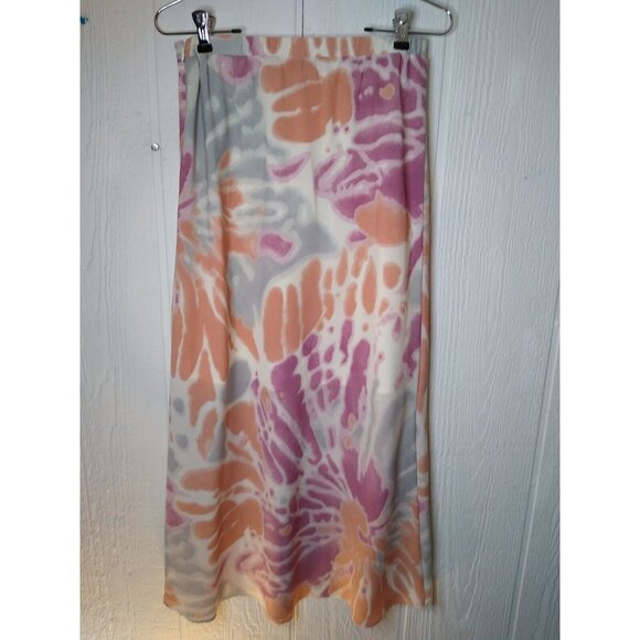 WISHLIST APPAREL Woman's Size M Multicolor Tie Dye Midi Skirt Lined Side Zip NEW - Picture 3 of 7